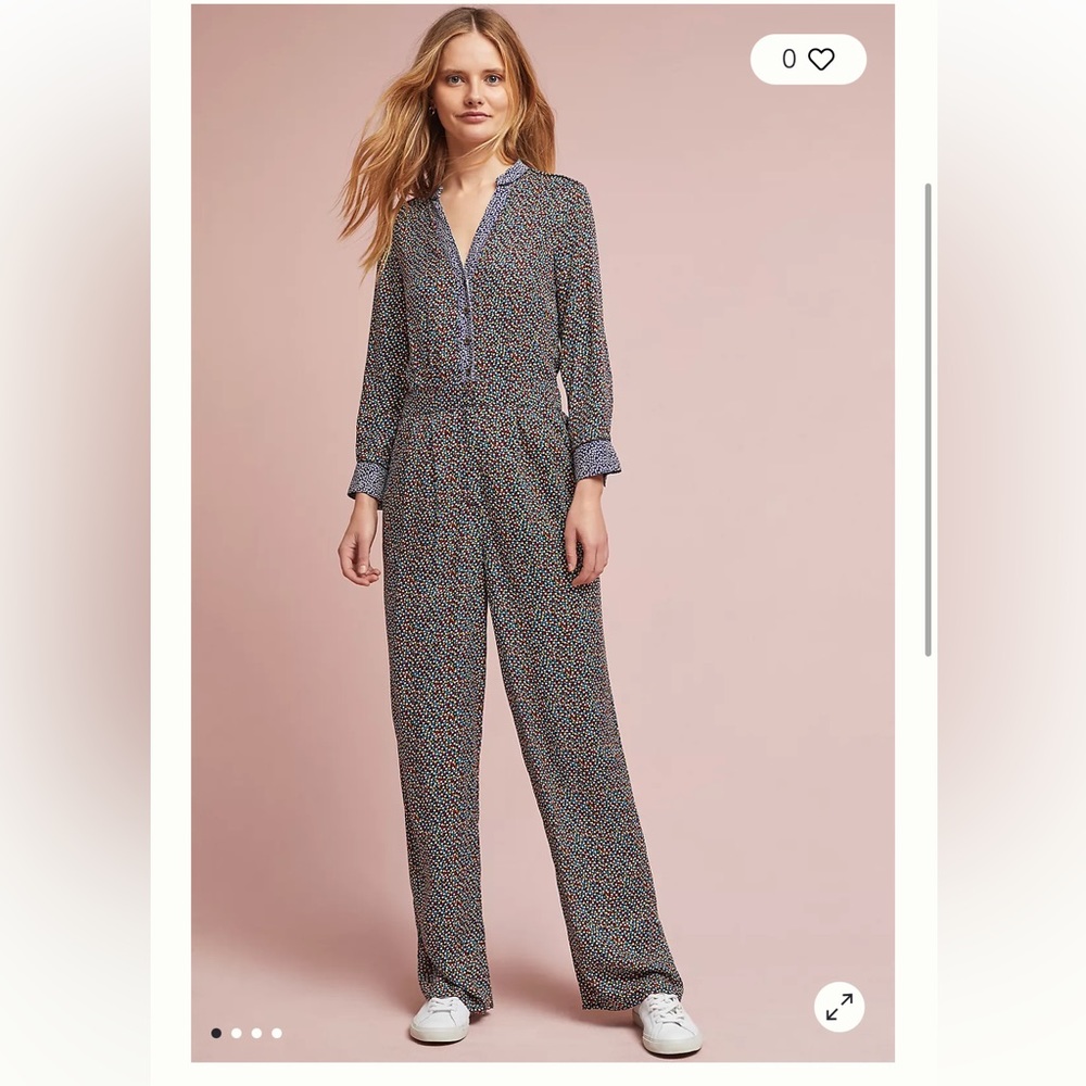 NWOT  Anthropologie Christine Silken Satin Jumpsuit US 14